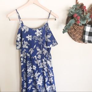 2 for $12 💜 Fire Los Angeles long maxi blue dress with flowers